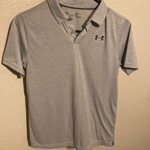 Under Armor Boys Striped Heatgear Polo Loose Youth Large